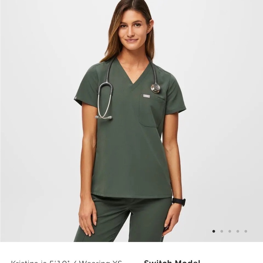 Figs Moss Catarina One Pocket Scrub Top